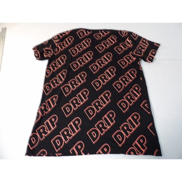 Vibes Tee Shirt Large Drip 23 Black AOP Graphic Sneaker Tee Streetwear Hip Hop - Picture 9 of 9